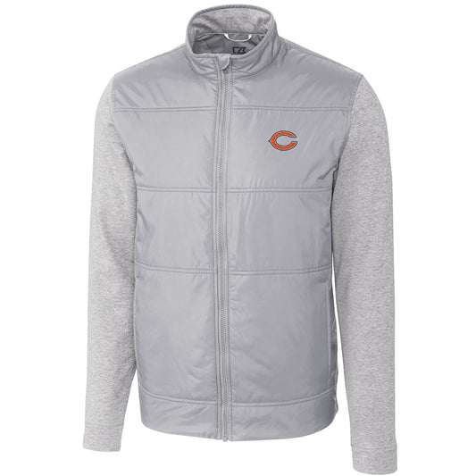 Men's Cutter & Buck Cream Chicago Bears Stealth Full-Zip Jacket