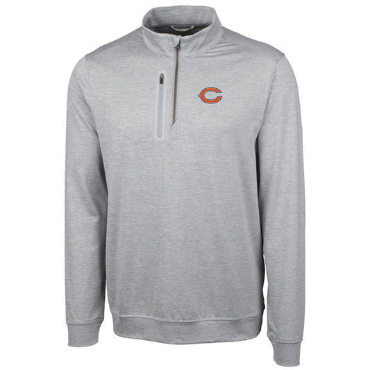 Men's Cutter & Buck Cream Chicago Bears Stealth Quarter-Zip Jacket
