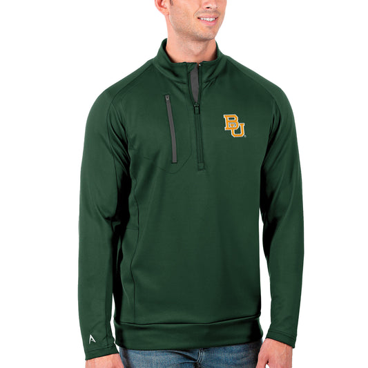 Men's Antigua Green/Charcoal Baylor Bears Generation Half-Zip Pullover Jacket