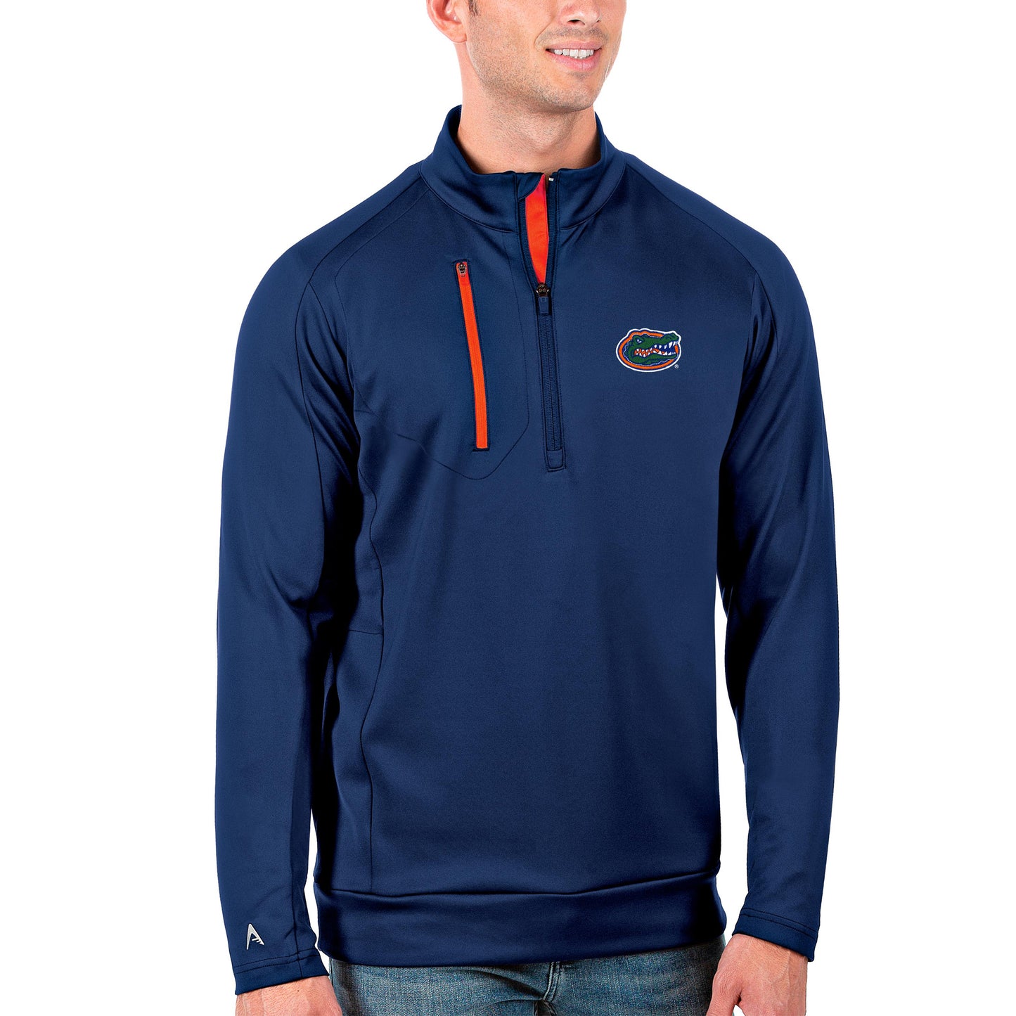 Men's Antigua Royal/Orange Florida Gators Generation Half-Zip Pullover Jacket
