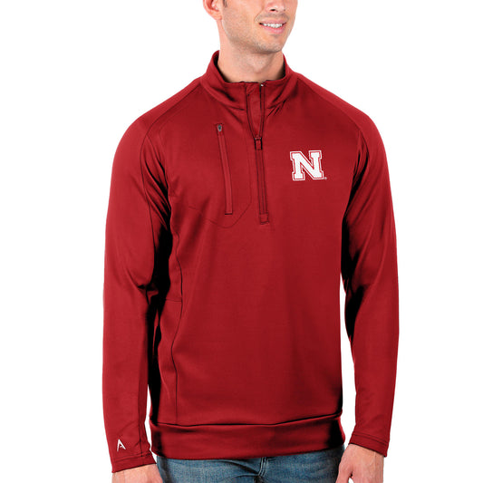 Men's Antigua Scarlet Nebraska Huskers Generation Half-Zip Pullover Jacket