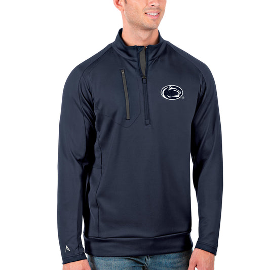 Men's Antigua Navy/Charcoal Penn State Nittany Lions Generation Half-Zip Pullover Jacket