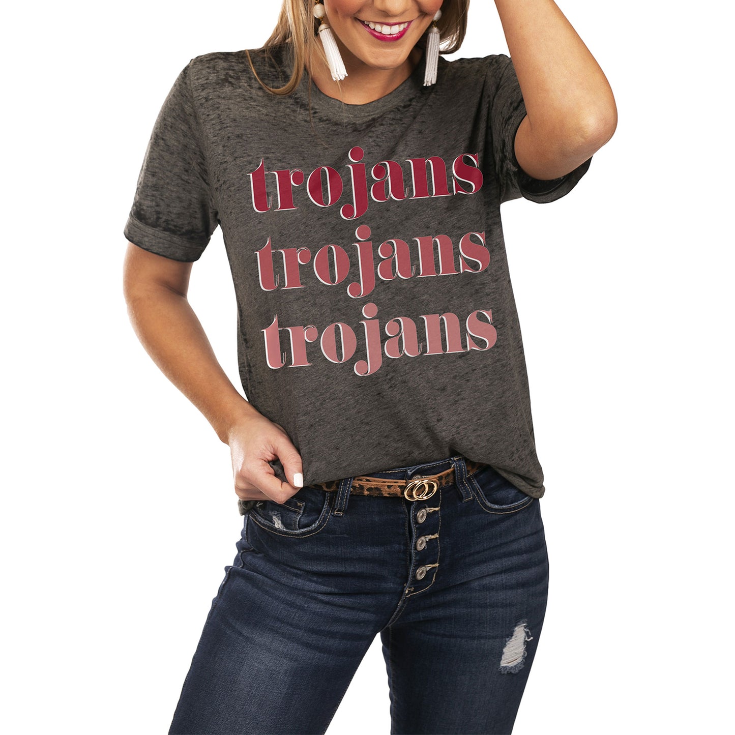 Women's Charcoal USC Trojans Better Than Basic T-Shirt