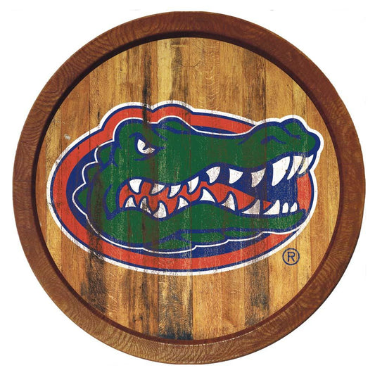 Florida Gators 21'' x 21'' Weathered Faux Barrel Top Sign