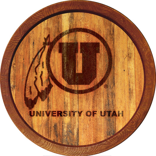 Utah Utes 21'' x 21'' Faux Barrel Top Sign