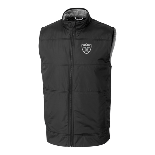 Men's Cutter & Buck Black Las Vegas Raiders Big & Tall Stealth Full-Zip Vest