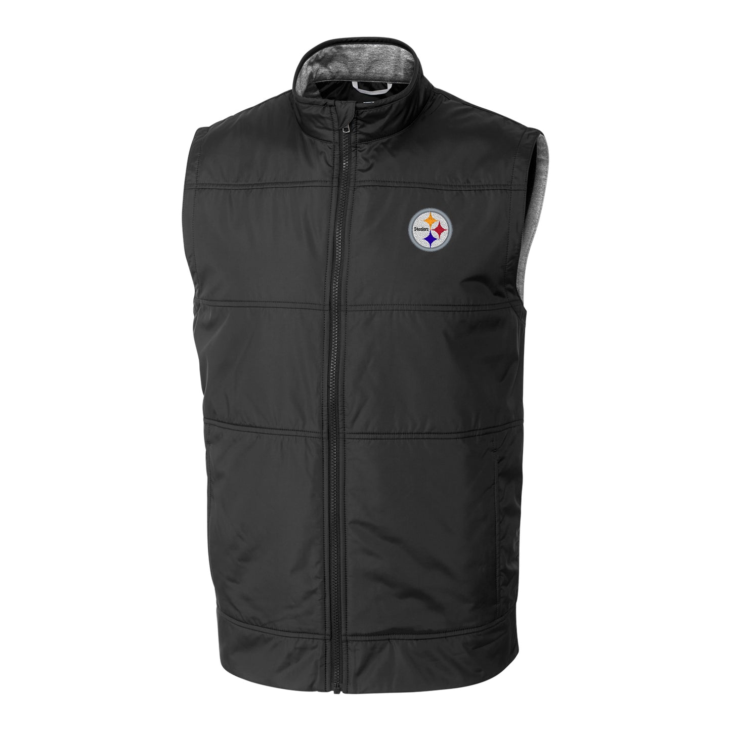 Men's Cutter & Buck Black Pittsburgh Steelers Big & Tall Stealth Full-Zip Vest