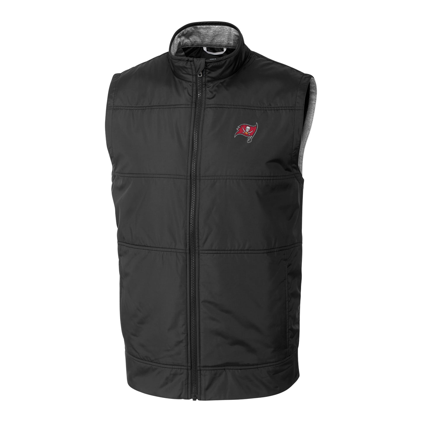 Men's Cutter & Buck Black Tampa Bay Buccaneers Big & Tall Stealth Full-Zip Vest