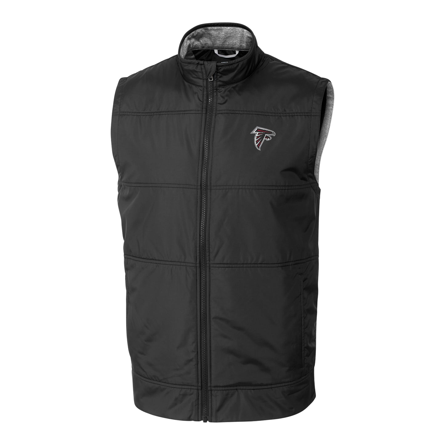 Men's Cutter & Buck Black Atlanta Falcons Big & Tall Stealth Full-Zip Vest