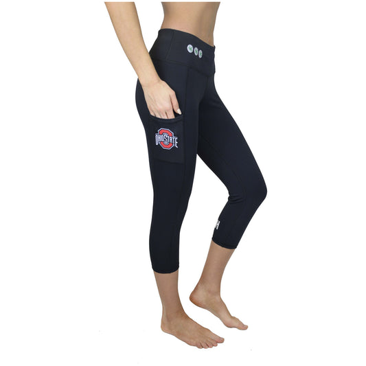 Women's Black Ohio State Buckeyes Victory Phone Pocket Crop Leggings