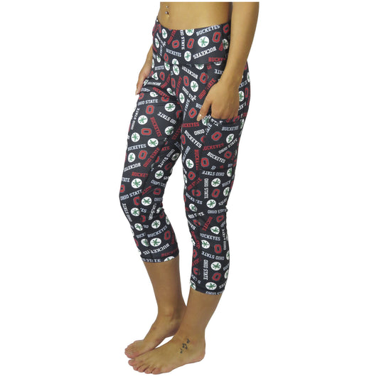 Women's Black Ohio State Buckeyes Cropped Leggings