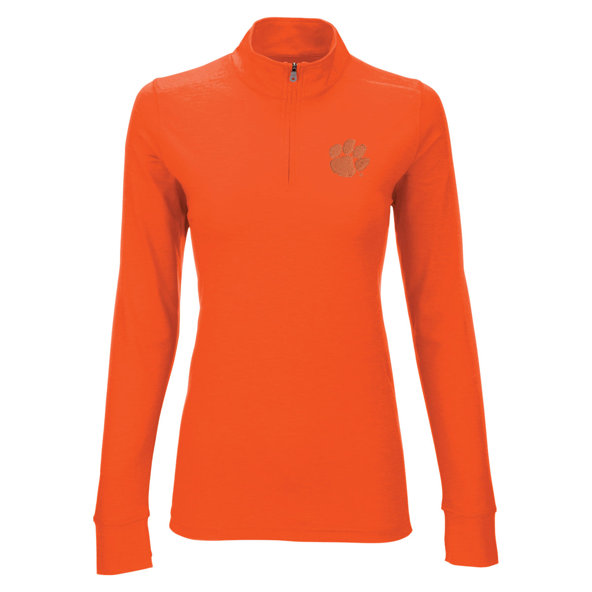 Women's Orange Clemson Tigers Vansport Zen Quarter-Zip Pullover Jacket
