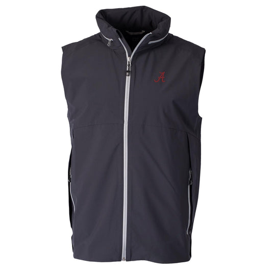 Men's Cutter & Buck Charcoal Alabama Crimson Tide Vapor Full-Zip Vest