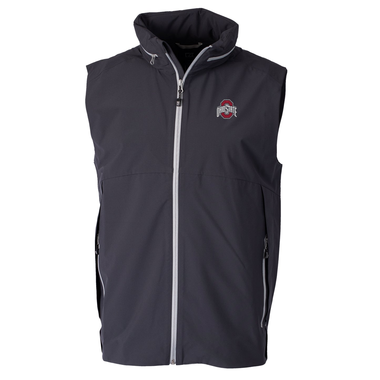 Men's Cutter & Buck Charcoal Ohio State Buckeyes Vapor Full-Zip Vest