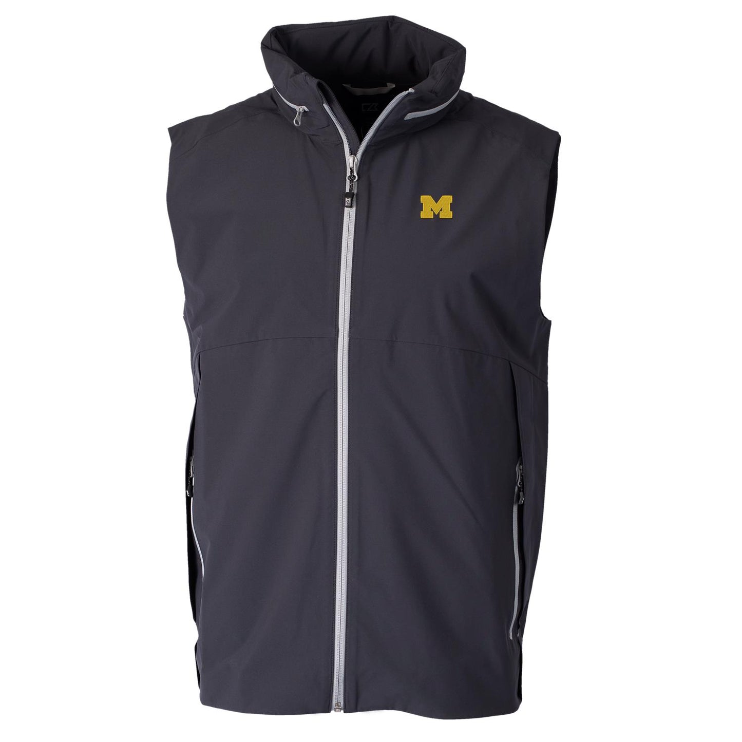 Men's Cutter & Buck Charcoal Michigan Wolverines Vapor Full-Zip Vest