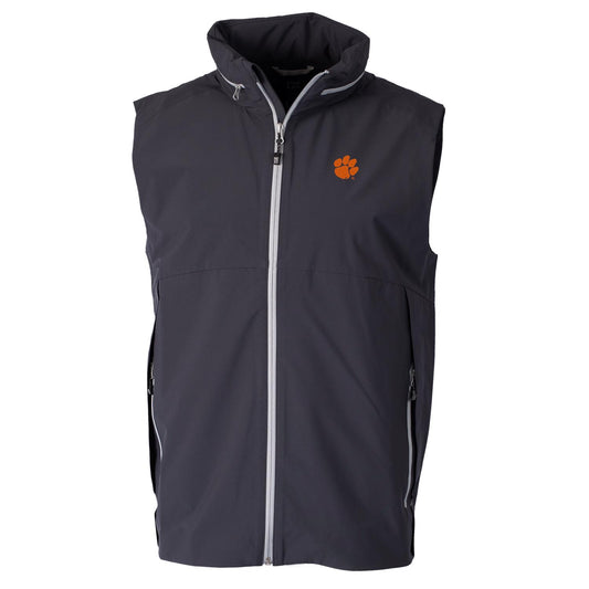 Men's Cutter & Buck Charcoal Clemson Tigers Vapor Full-Zip Vest