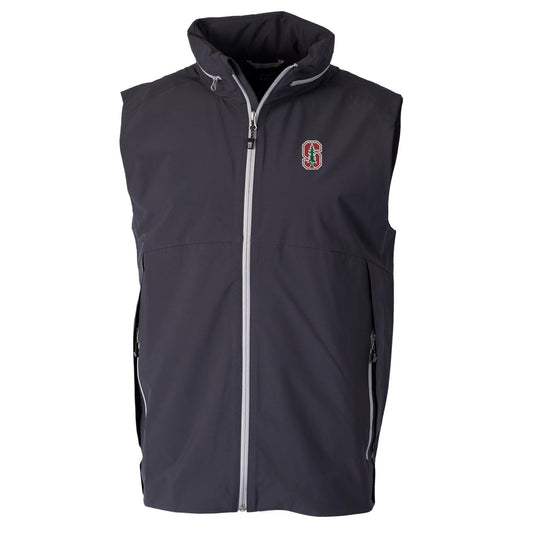 Men's Cutter & Buck Charcoal Stanford Cardinal Vapor Full-Zip Vest