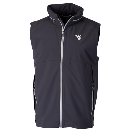 Men's Cutter & Buck Charcoal West Virginia Mountaineers Vapor Full-Zip Vest