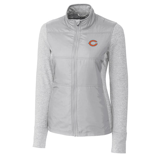 Women's Cutter & Buck Gray Chicago Bears Stealth Full-Zip Jacket