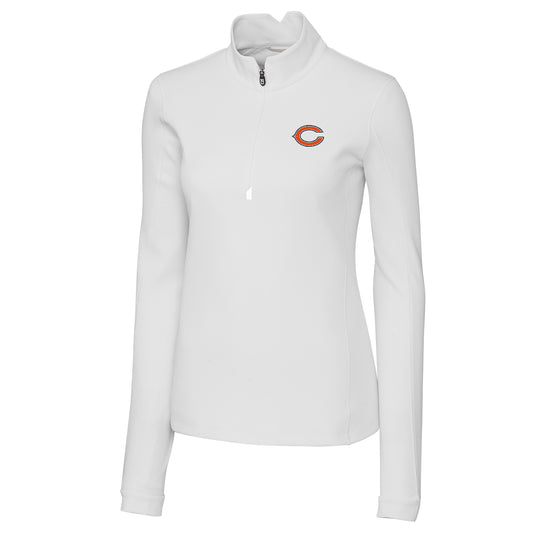 Women's Cutter & Buck White Chicago Bears Traverse Half-Zip Pullover Jacket
