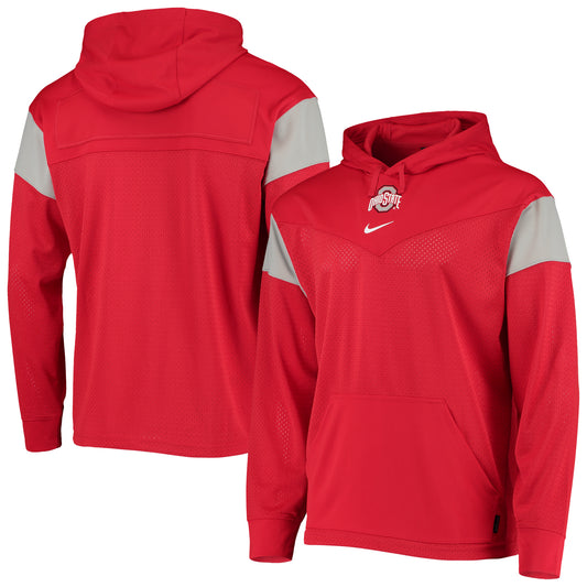 Men's Nike Scarlet Ohio State Buckeyes Sideline Jersey Pullover Hoodie