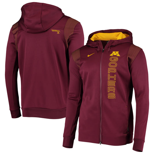 Men's Nike Maroon Minnesota Golden Gophers 2021 Sideline Performance Full-Zip Hoodie