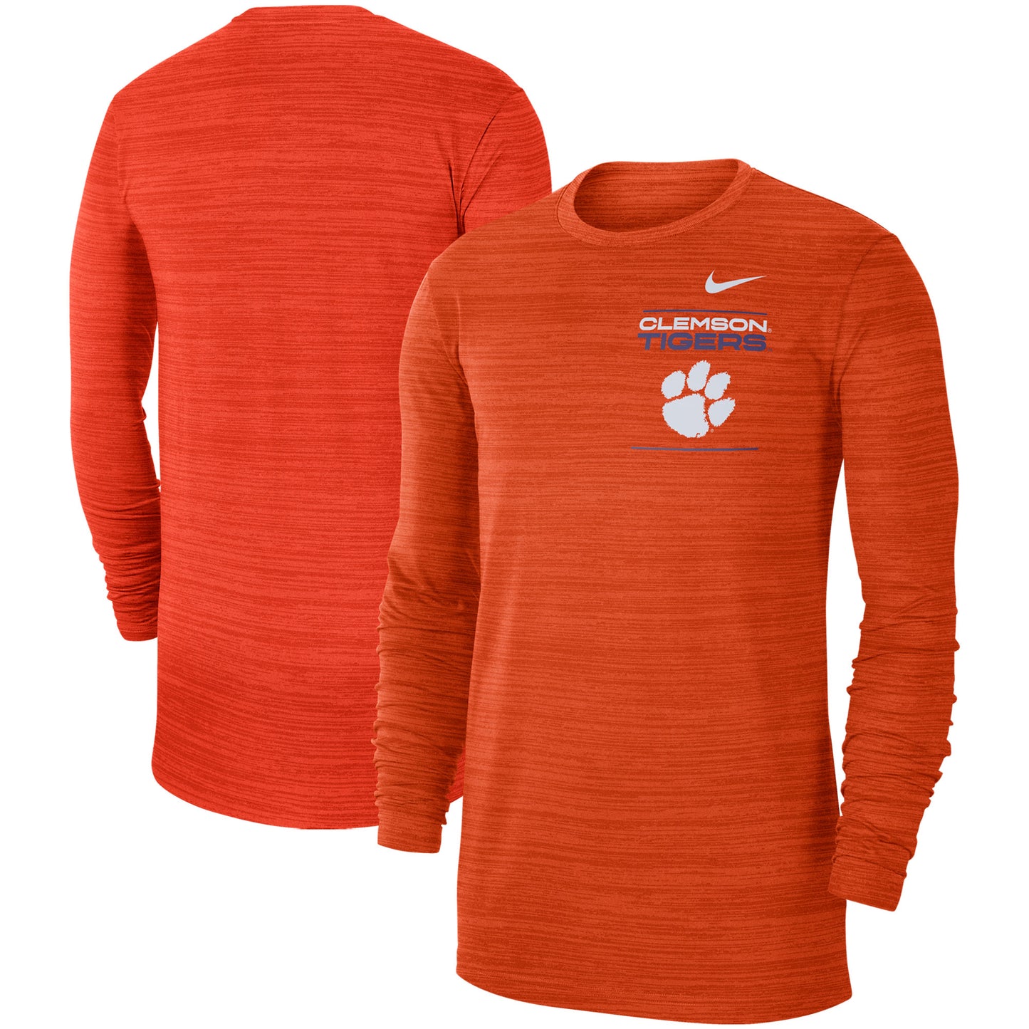 Men's Nike Orange Clemson Tigers 2021 Sideline Velocity Performance Long Sleeve T-Shirt