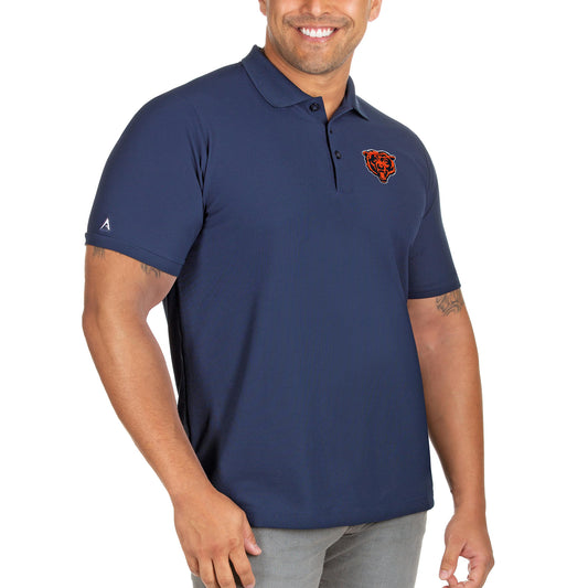 Men's Antigua Navy Chicago Bears Big & Tall Bear Head Legacy Pique Polo