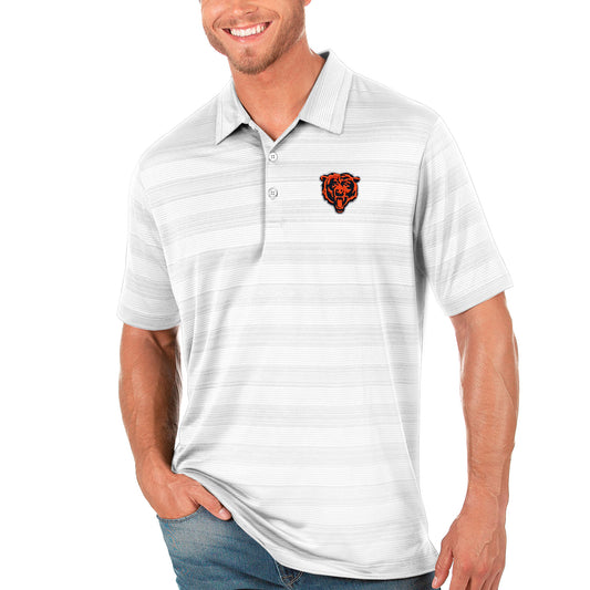 Men's Antigua White Chicago Bears Bear Head Compass Polo