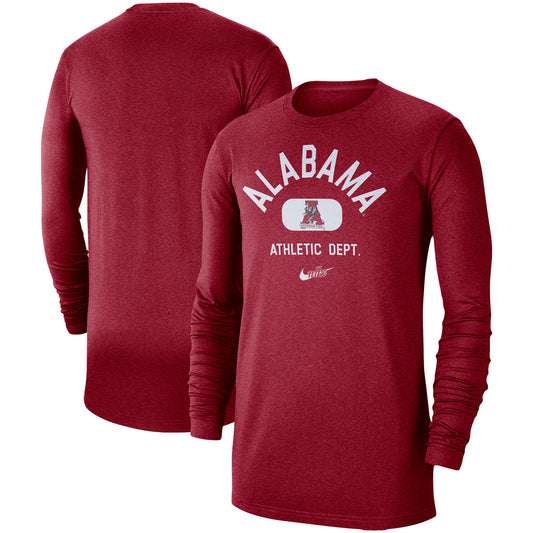 Men's Nike Crimson Alabama Crimson Tide Textured Long Sleeve T-Shirt