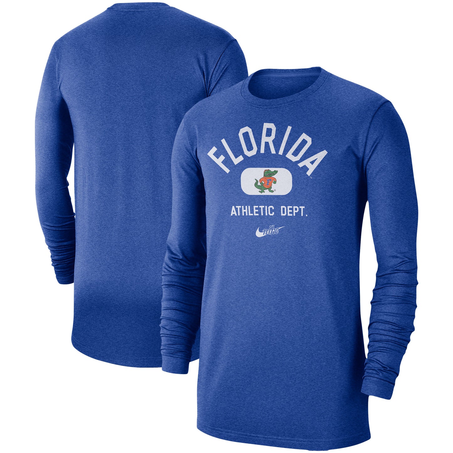 Men's Nike Royal Florida Gators Textured Long Sleeve T-Shirt