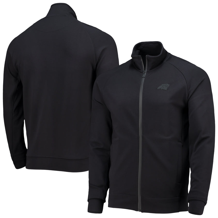Men's 5th & Ocean by New Era Black Carolina Panthers 5th Raglan Tri-Blend Full-Zip Jacket