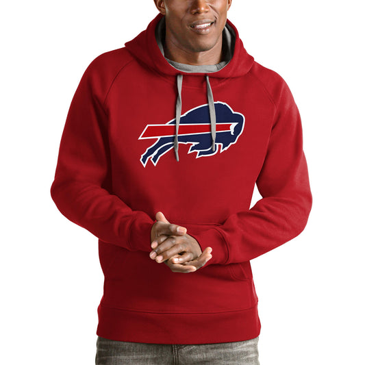 Men's Antigua Red Buffalo Bills Victory Pullover Hoodie