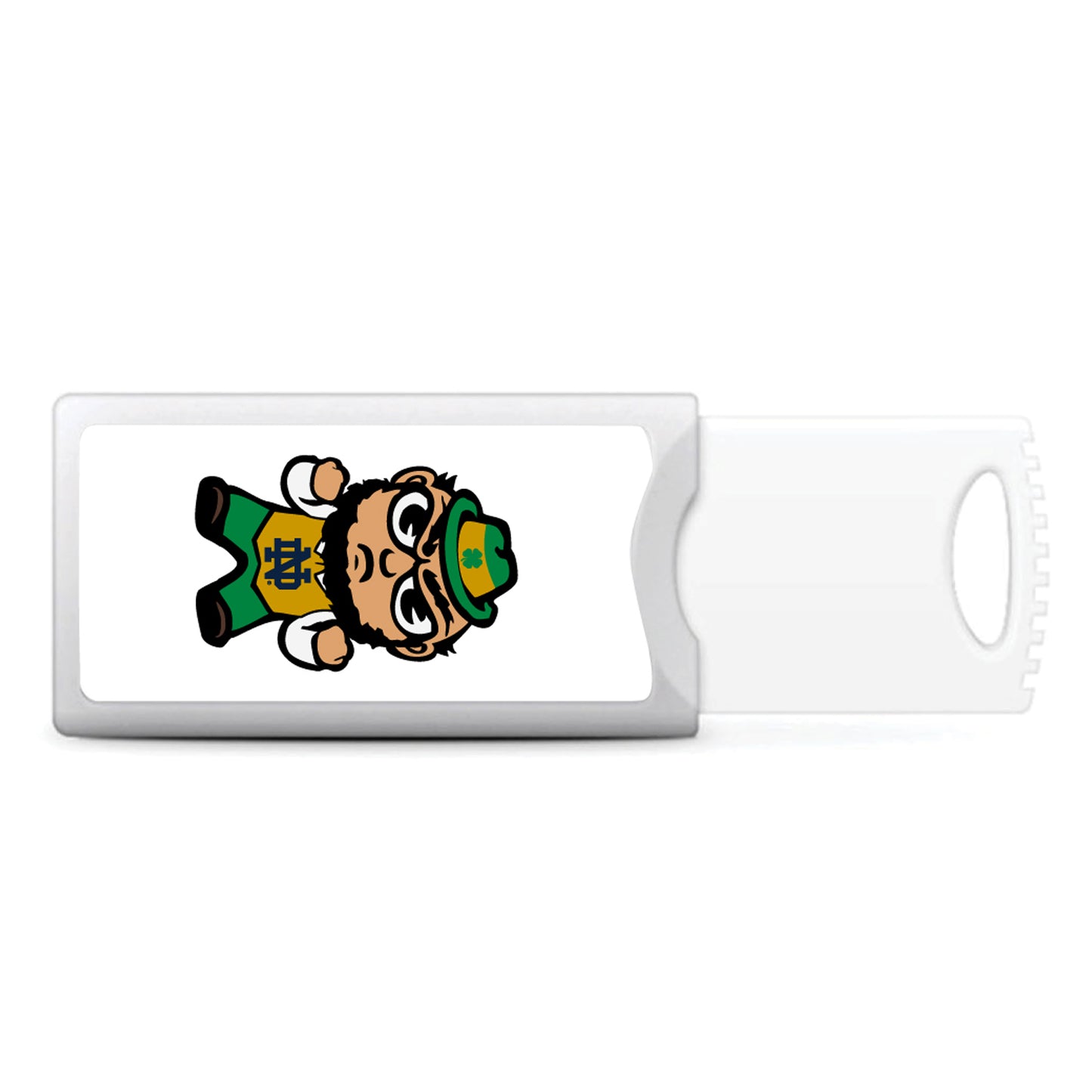 White Notre Dame Fighting Irish 32GB Push USB 2.0 Flash Drive