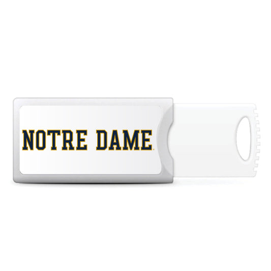 White Notre Dame Fighting Irish 32GB Push USB Flash Drive