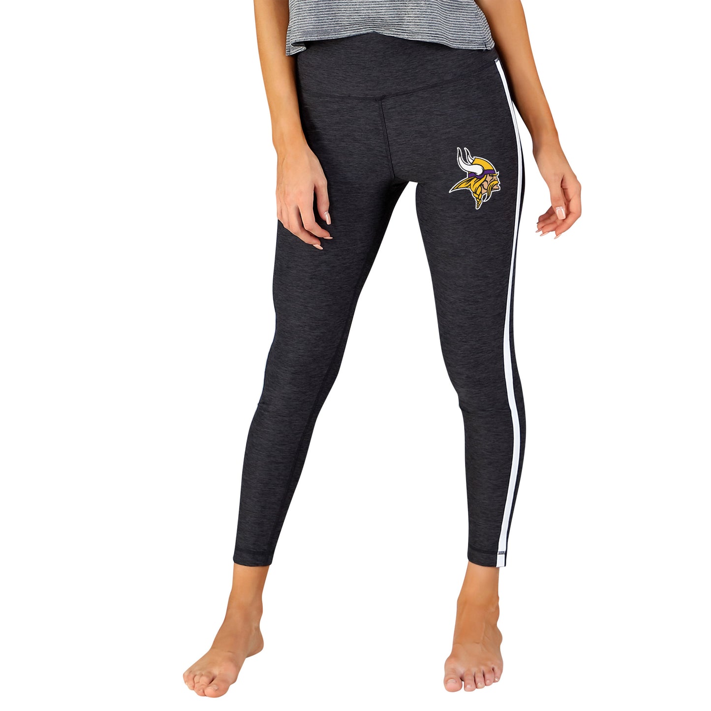 Women's Concepts Sport Charcoal/White Minnesota Vikings Centerline Knit Slounge Leggings