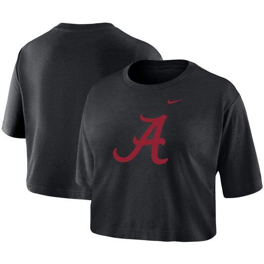 Women's Nike Black Alabama Crimson Tide Cropped Performance T-Shirt