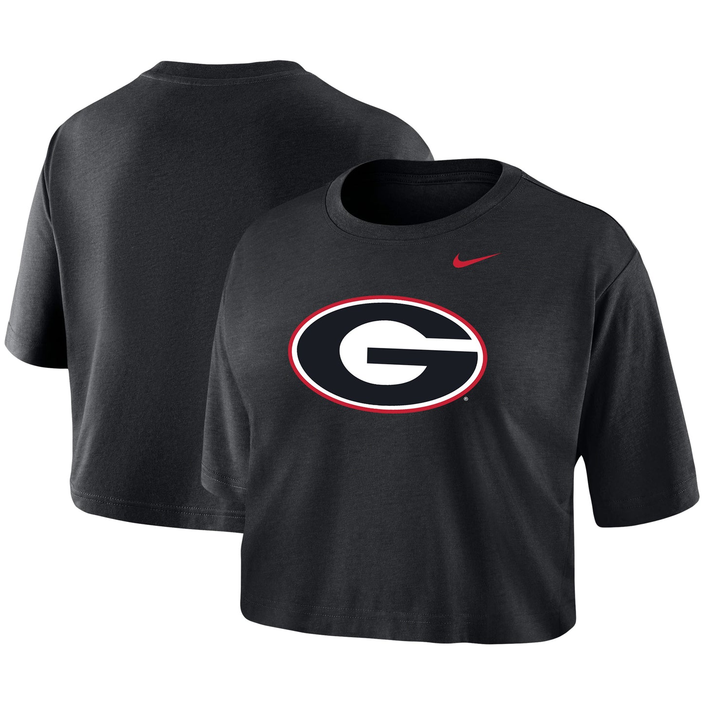 Women's Nike Black Georgia Bulldogs Cropped Performance T-Shirt