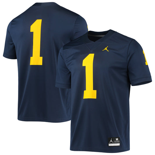 Men's Jordan Brand #1 Navy Michigan Wolverines Game Jersey