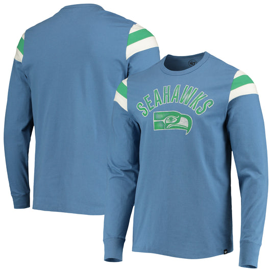 Men's '47 Royal Seattle Seahawks Franklin Rooted Long Sleeve T-Shirt