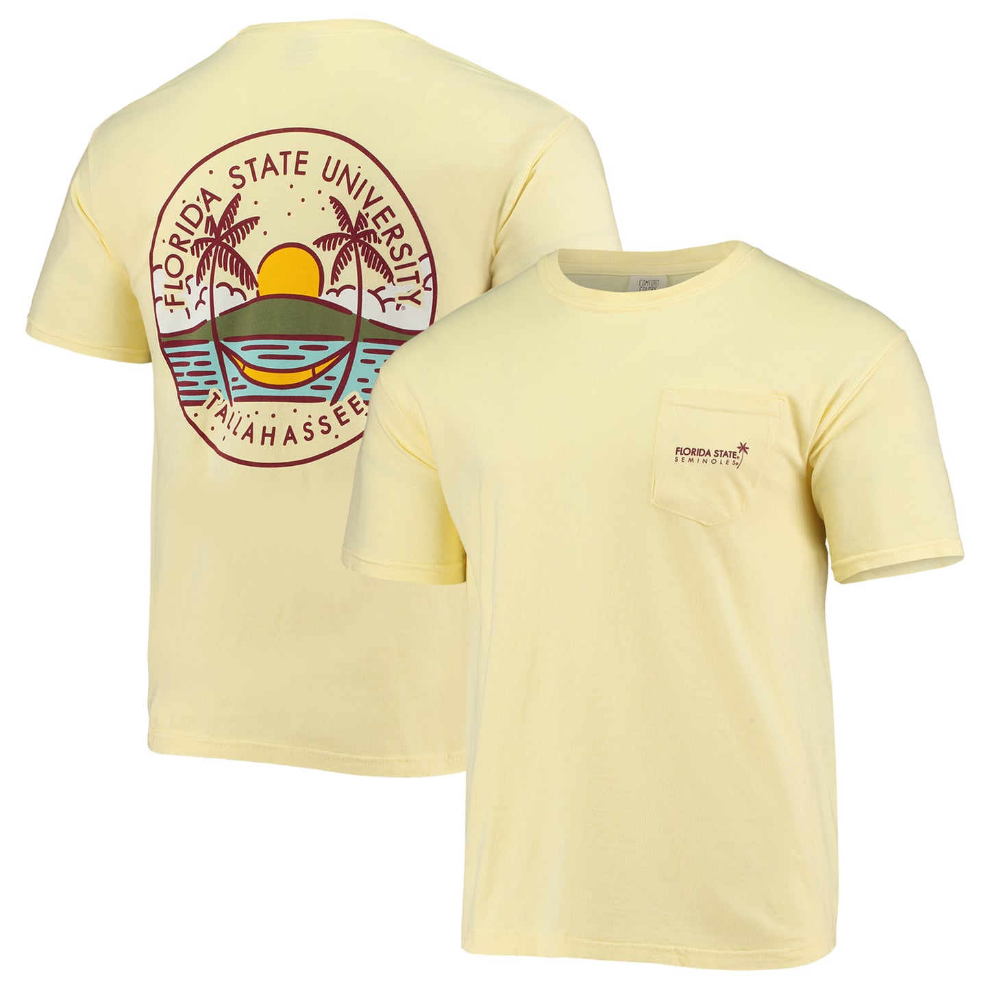 Men's Gold Florida State Seminoles Circle Scene Pocket T-Shirt