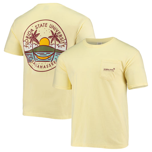 Men's Gold Florida State Seminoles Circle Scene Pocket T-Shirt