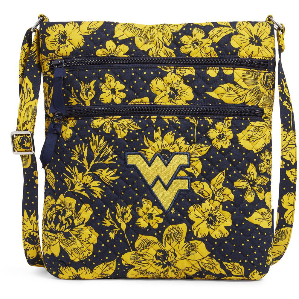 Vera Bradley West Virginia Mountaineers Rain Garden Triple-Zip Hipster Crossbody Bag