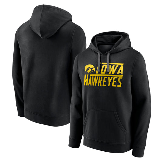 Men's Fanatics Black Iowa Hawkeyes Favorite Longshot Pullover Hoodie