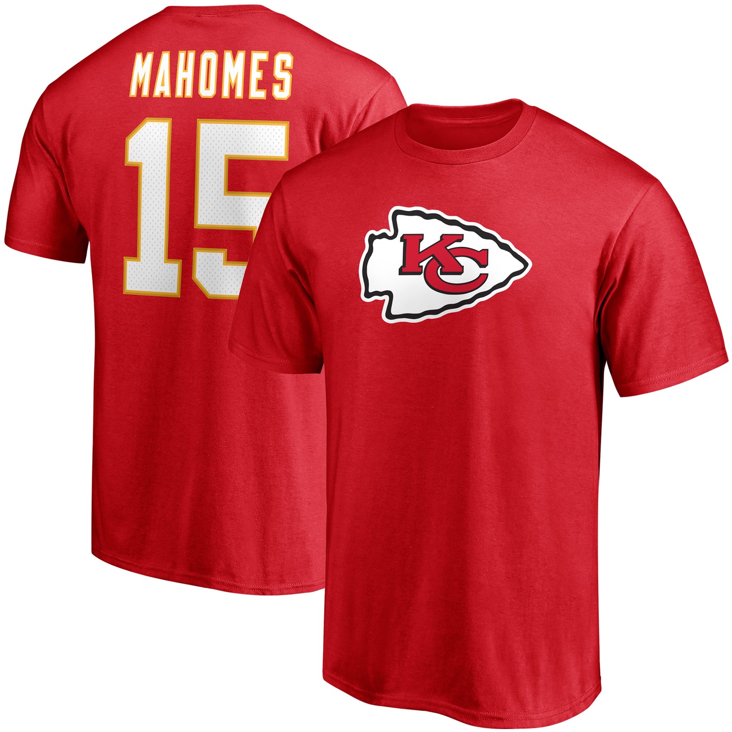 Men's Fanatics Patrick Mahomes Red Kansas City Chiefs Player Icon Name & Number T-Shirt