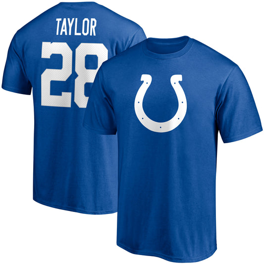 Men's Fanatics Jonathan Taylor Royal Indianapolis Colts Player Icon Name & Number T-Shirt