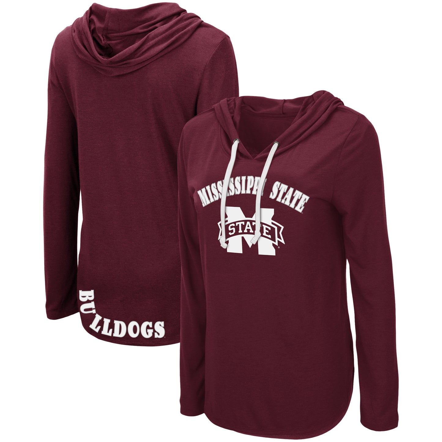 Women's Colosseum Maroon Mississippi State Bulldogs My Lover Lightweight Hooded Long Sleeve T-Shirt
