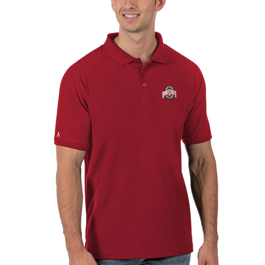 Men's Antigua Scarlet Ohio State Buckeyes Legacy Pique Polo