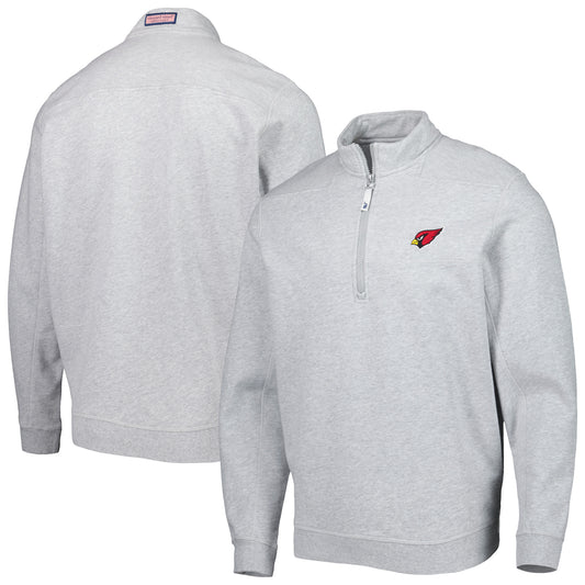 Men's Vineyard Vines Heather Gray Arizona Cardinals Shep Shirt Quarter-Zip Sweatshirt