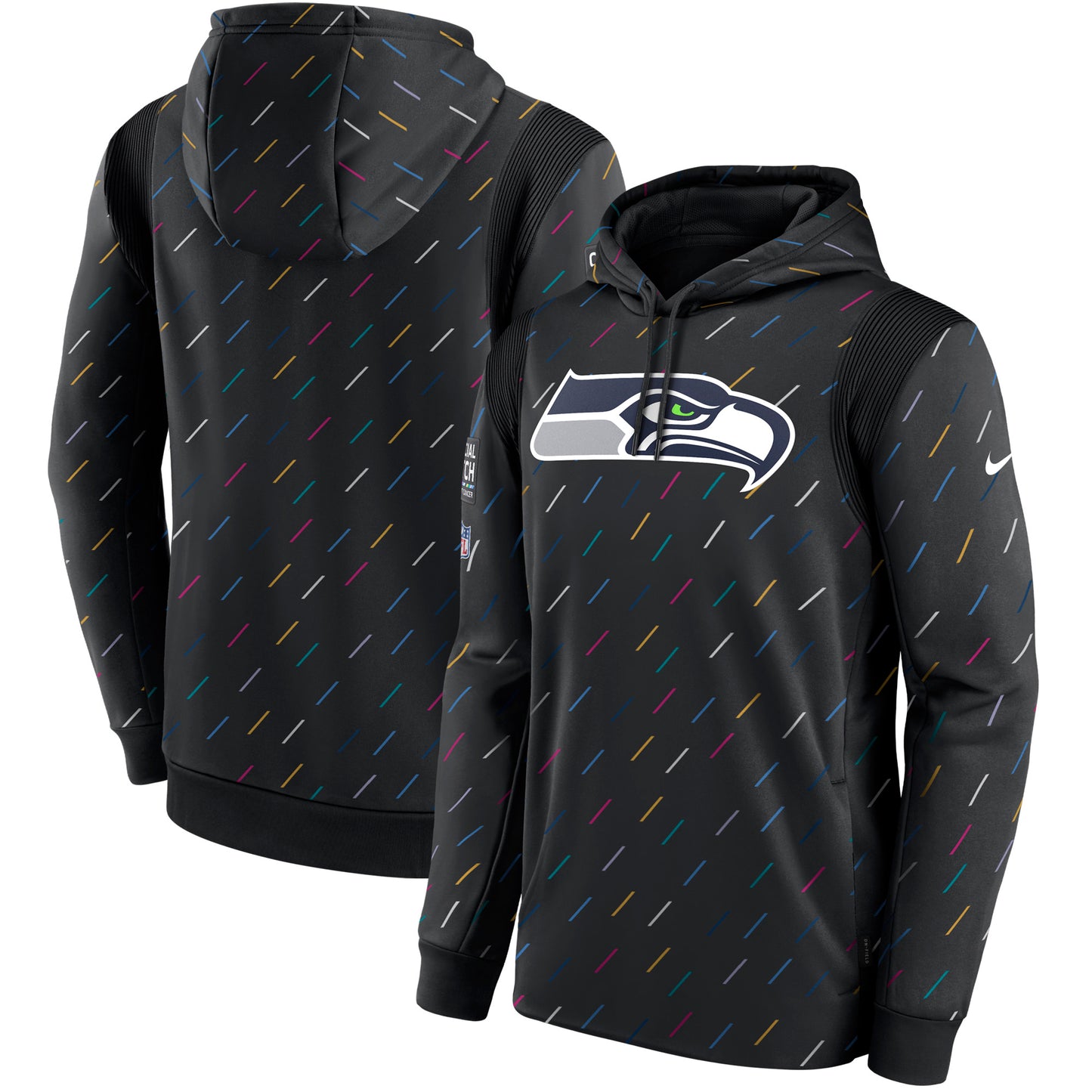 Men's Nike Charcoal Seattle Seahawks NFL Crucial Catch Therma Pullover Hoodie